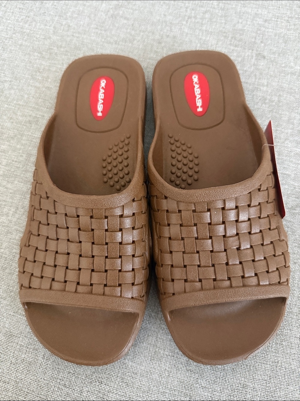 Okabashi Brown Woven Slide Mules for Women8/9 men 6/7 - Picture 1 of 8